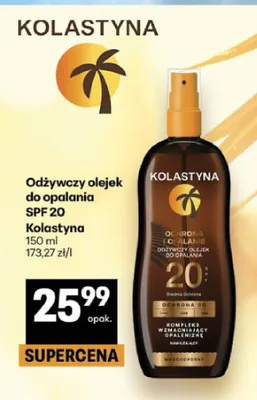 Odżywczy olejek do opalania SPF 20 Kolastyna promocja w Delikatesy Centrum