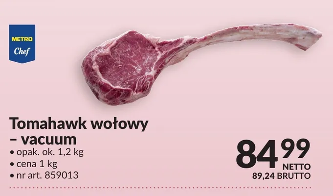 Tomahawk wołowy - vacuum promocja w Makro