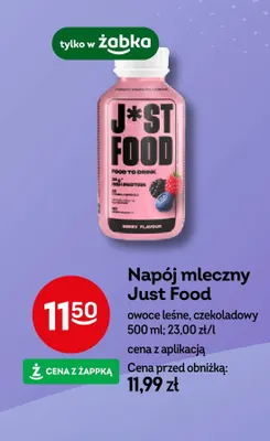Napój mleczny czekoladowy Just Food promocja w Żabka
