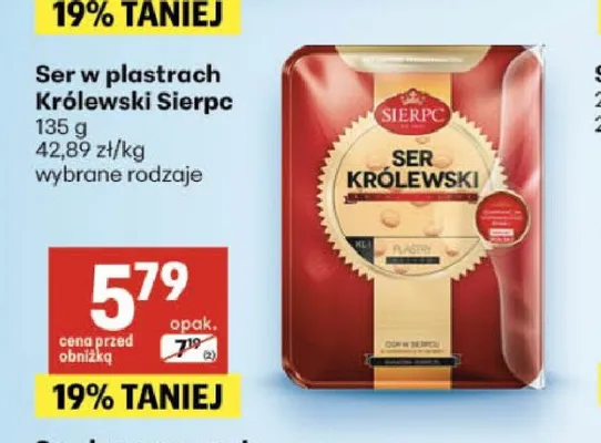 Ser w plastrach Królewski Sierpc promocja w Delikatesy Centrum