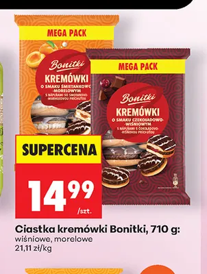 Ciastka kremówki morelowe Bonitki promocja w Biedronka