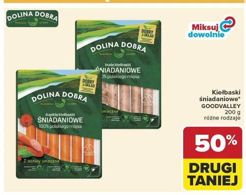 Kiełbaski śniadaniowe białe Goodvalley promocja w Carrefour Market