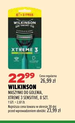 Maszynki do golenia Xtreme 3 Sensitive Wilkinson promocja w Drogerie Natura