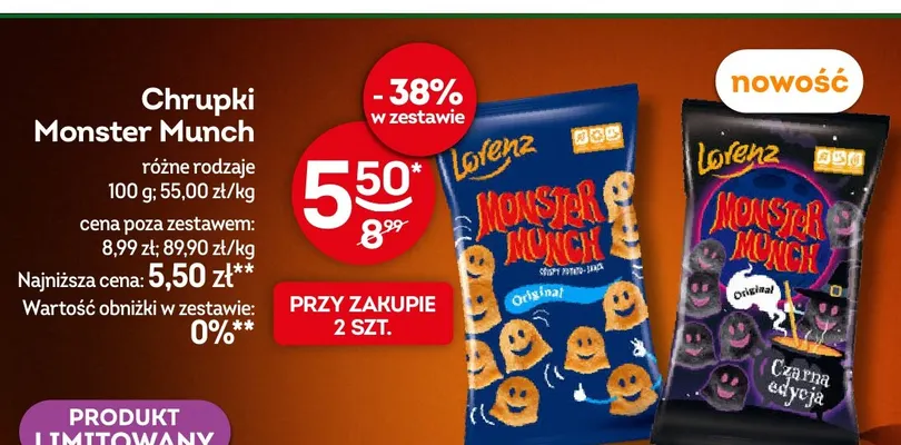 Chrupki Monster Munch Original Lorenz promocja w Żabka