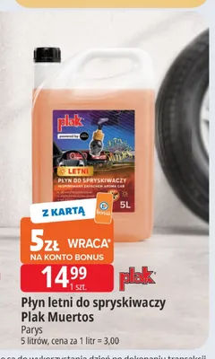 Płyn letni do spryskiwaczy Plak Muertos Parys promocja w Leclerc