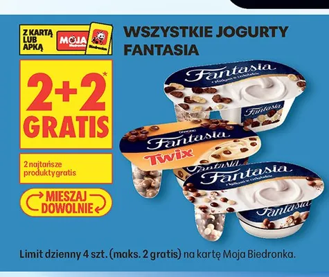 Jogurt Fantasia Twix promocja w Biedronka