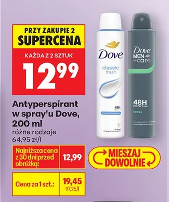 Antyperspirant w sprayu różne rodzaje 200ml promocja w Biedronka