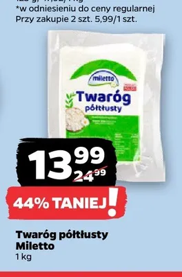 Twaróg półtłusty Miletto promocja w Netto