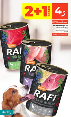 Mokra karma dla psa Rafi — wariant nieczytelny promocja w Dealz