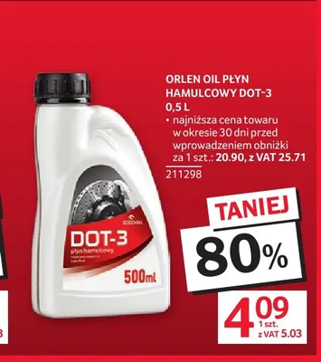Płyn hamulcowy DOT-3 Orlen Oil promocja w Selgros