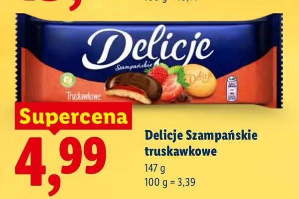 Cukierki szampańskie truskawkowe promocja w Lidl