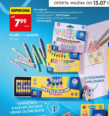 Kredki grafionowe klasyczne Astra 18 szt. promocja w Biedronka