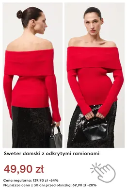 Sweter damski z odkrytymi ramionami promocja w Medicine