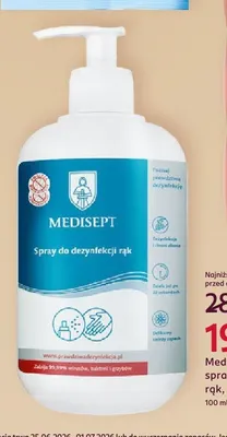 Spray do dezynfekcji rąk Medisept promocja w Rossmann