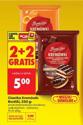 Ciastka kremówki Bonitki śmietankowo-morelowy 330g promocja w Biedronka