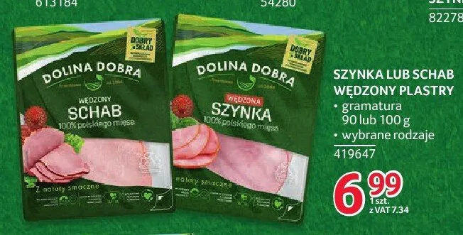 Szynka wędzona plastry Dolina Dobra promocja w Selgros