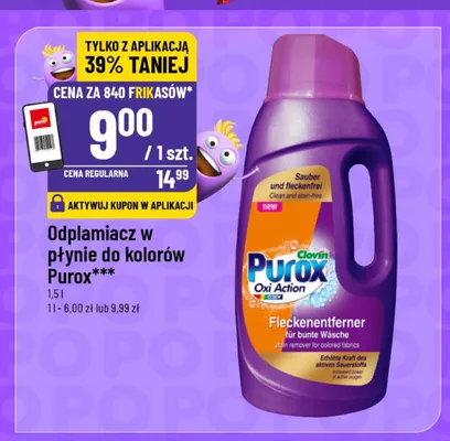 Odplamiacz w płynie do kolorów Purox promocja w POLOmarket