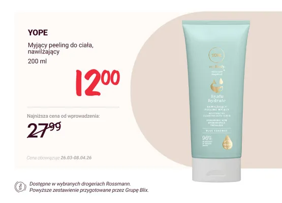 Peeling do ciała myjący, nawilżający promocja w Rossmann