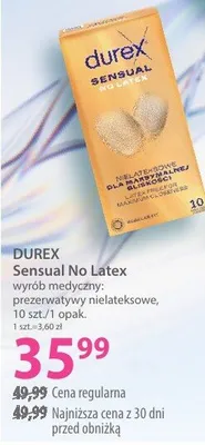 Prezerwatywy nielateksowe Sensual No Latex DUREX promocja w Hebe