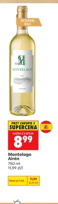 Wino białe Montelago Airén promocja w Biedronka