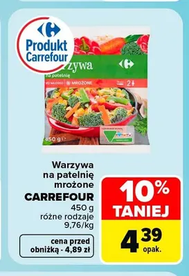 Warzywa na patelnię mrożone Carrefour promocja w Carrefour