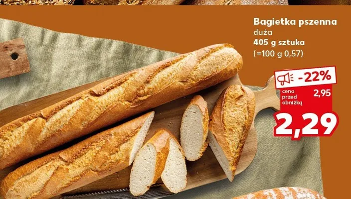 Bagietka pszenna duża 405g sztuka promocja w Kaufland