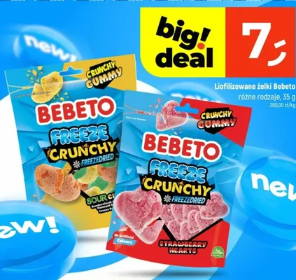 Liofilizowane żelki Bebeto Freeze Crunchy Sour promocja w Dealz