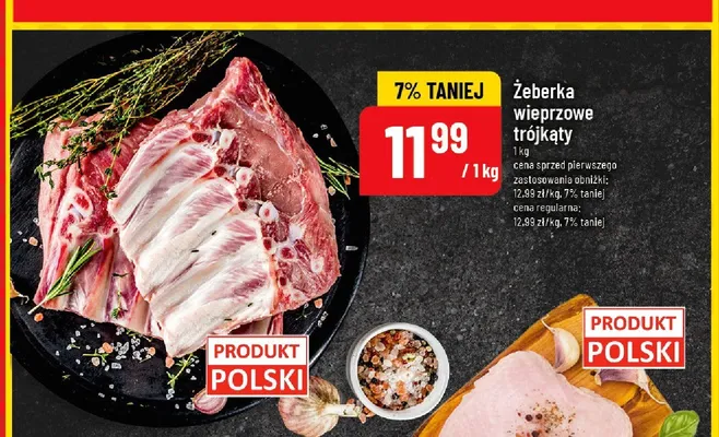 Żeberka wieprzowe trójkąty promocja w POLOmarket