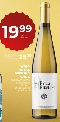 Wino białe wytrawne Olaszrizling promocja w Duży Ben