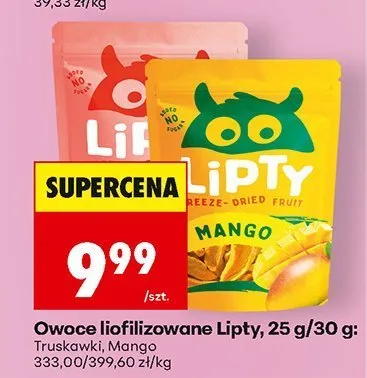 Owoce liofilizowane Lipty Truskawki promocja w Biedronka