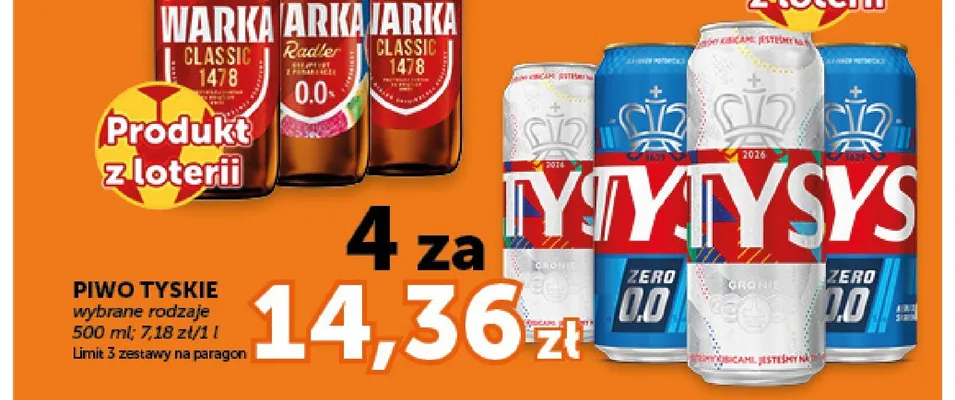 Piwo bezalkoholowe Tyskie Zero promocja w Groszek