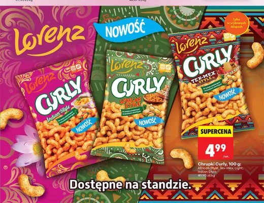 Chrupki Curly Tex-Mex Lorenz promocja w Biedronka