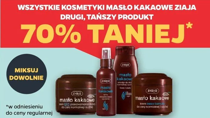 Kosmetyki masło kakaowe Ziaja promocja w Netto