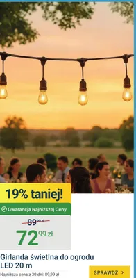 Girlanda świetlna do ogrodu LED 20m promocja w ERLI