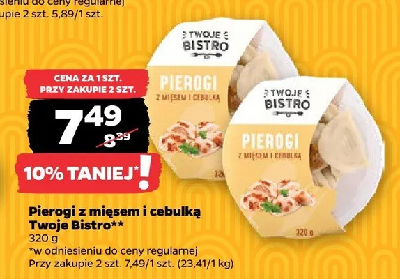Pierogi z mięsem i cebulką Twoje Bistro promocja w Netto