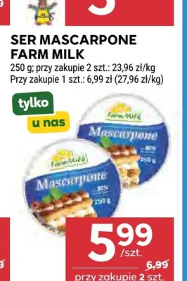 Ser mascarpone Farm Milk promocja w Stokrotka