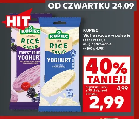 Wafle ryżowe w polewie jogurtowej Kupiec promocja w Kaufland