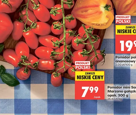 Pomidor mini San Marzano gałązka promocja w Biedronka