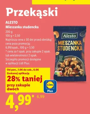 Mieszanka studencka Alesto promocja w Lidl