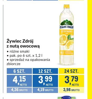 Napój Żywiec Zdrój z nutą owocową promocja w Makro