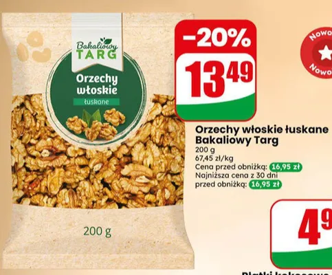 Orzechy włoskie łuskane Bakaliowy Targ promocja w Dino