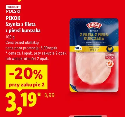Szynka z fileta z piersi kurczaka Pikok promocja w Lidl