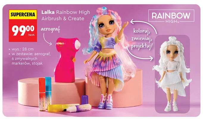 Lalka Rainbow High Airbrush & Create promocja w Biedronka