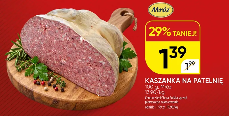 Kaszanka na patelnię Mróz promocja w Chata Polska