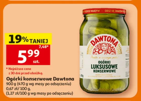 Ogórki konserwowe Dawtona luksusowe promocja w Auchan