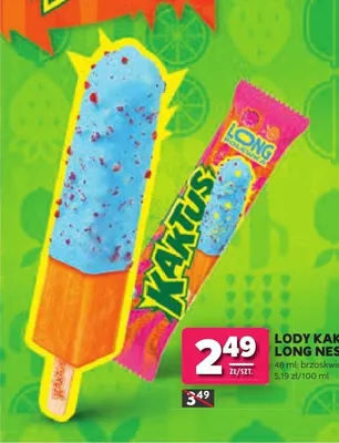 Lody Kaktus Long Nestlé brzoskwinia-malina promocja w Stokrotka