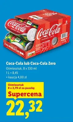 Napój gazowany Coca-Cola Zero 8-pak promocja w Lidl