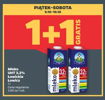 Mleko UHT łowickie Łowicz 3,2% promocja w Netto