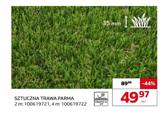 Sztuczna trawa Parma 35 mm promocja w Komfort