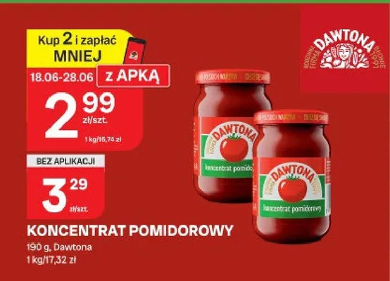 Koncentrat pomidorowy Dawtona promocja w Chorten